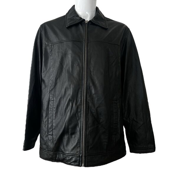 M.Julian Jacket Men Size Large Wilson Vintage Leather Black Lined Coat NWOT